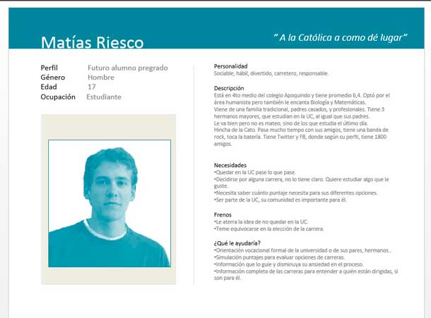 Foto y texto describiendo la persona