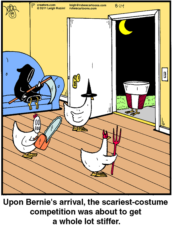 chicken costume contest cartoon