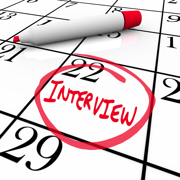 An interview dates is highlighted on a calendar