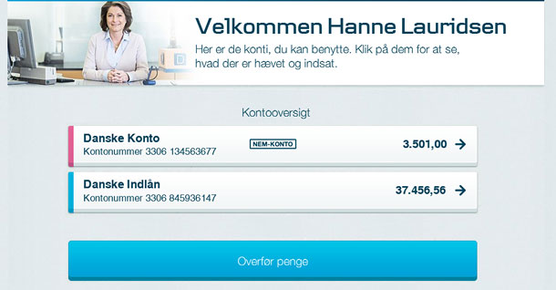 Screen shot from DanskeBank